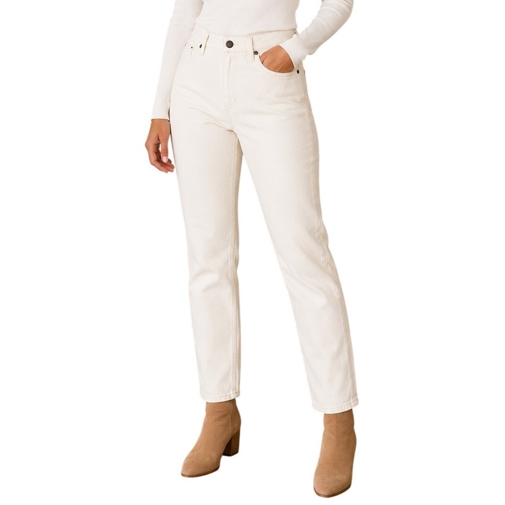 Banana Republic Cream High-Rise Barrel Fit Denim Jeans Women's 30